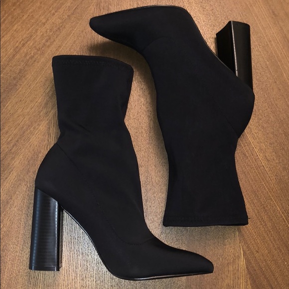 NEW Public Desire Libby Heeled Sock Boots - Picture 2 of 2